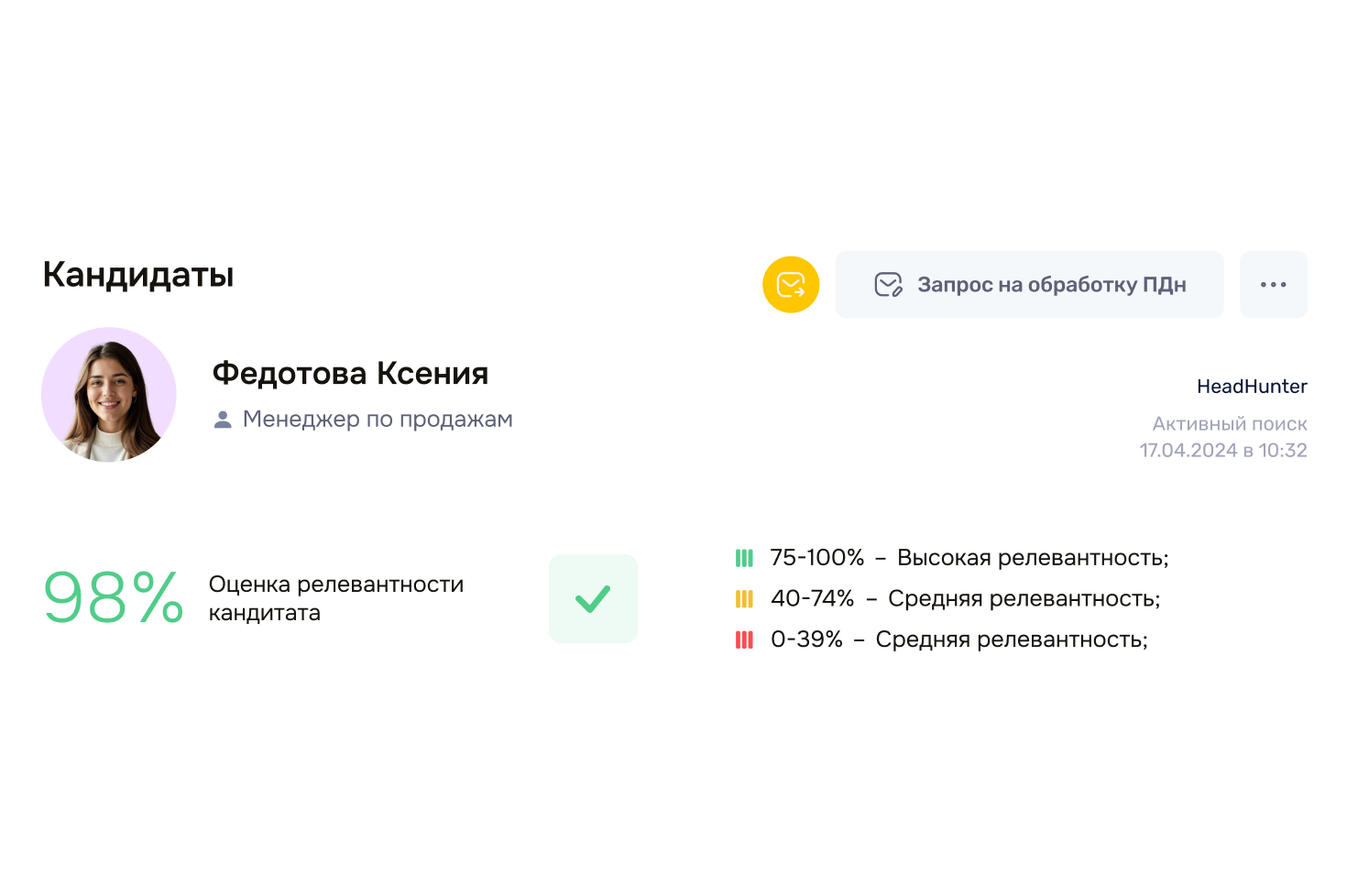 Оценка кандидатов в воронке найма